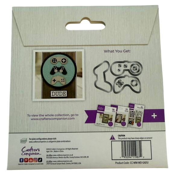 Crafters Companion Games Dude 10 Piece Paper Crafts Die Set - Picture 2 of 2